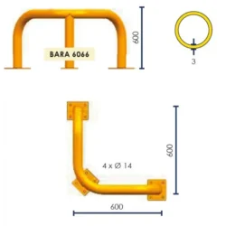 Barreira Protetora METALWORKS BARA6066NJ 600x600x600mm Ø76mm