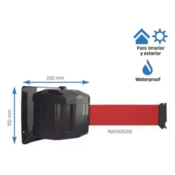 Enrolador de Parede de Fita Vermelha METALWORKS RWX1050RE 10m 50mm