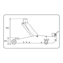 Macaco de rodas longo KING TONY 9TY131A-03A-B 3T 130-600mm