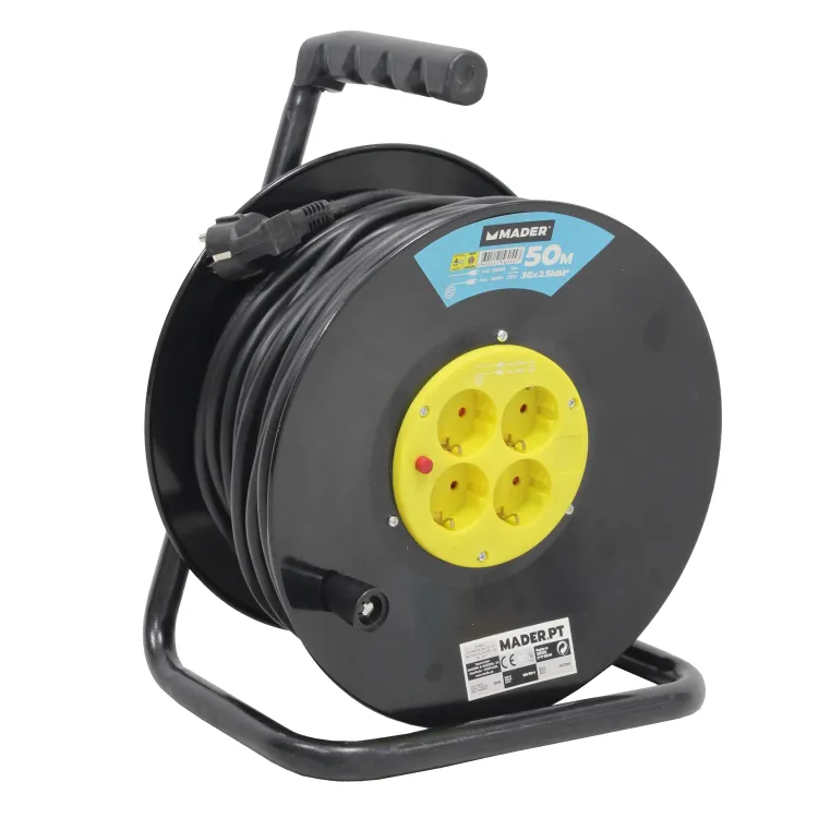Extensão Elétrica 50m C/ Enrolador Metálico MADER Extensão Elétrica 50m C/ Enrolador Metálico MADER