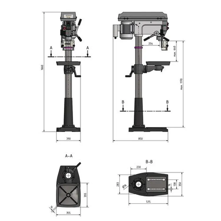 ENGENHO DE  FURAR COLUNA DQ32/400V OPTIMUM