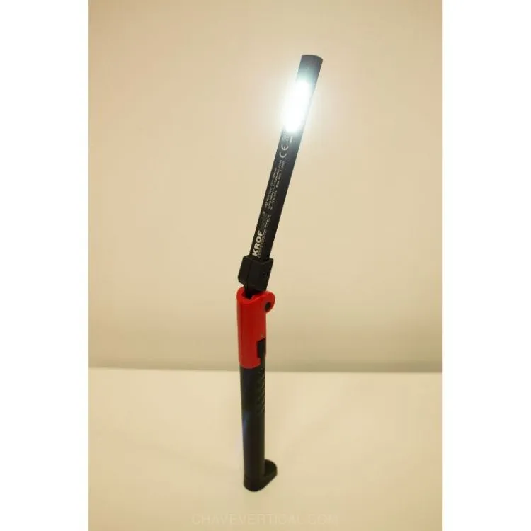 GAMBIARRA SLIM 3-LED ARTICULADA E RECARREGÁVEL KROFTOOLS