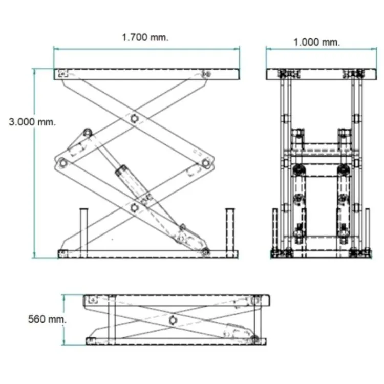 MESA DE ELEVAÇÃO ELÉCTRICA 3M 2000 KG