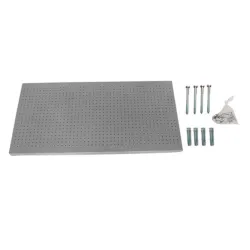 PAINEL DE PAREDE PERFURADO 1200X600 CINZA + 8 GANCHOS