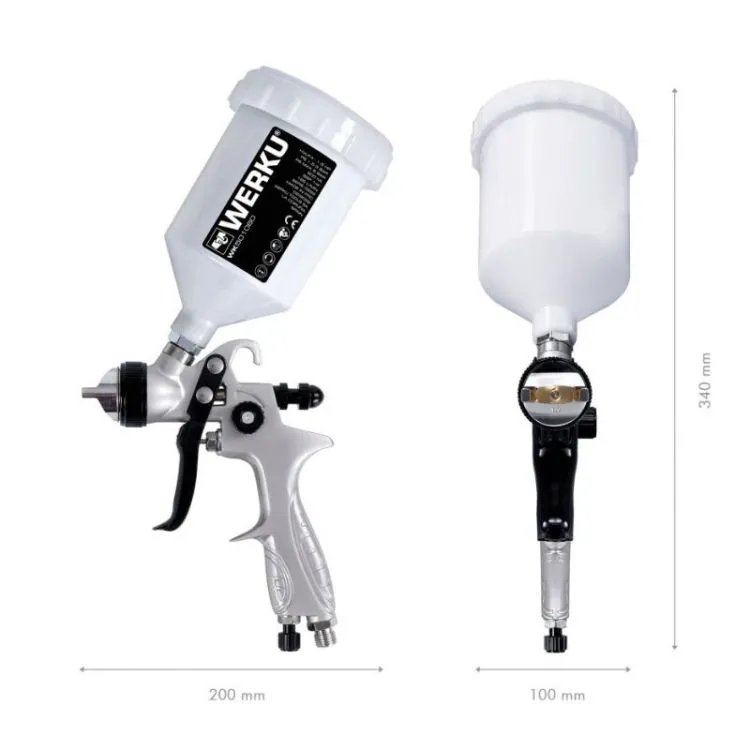 PISTOLA DE PINTAR C/ COPO 600ML HVLP-II WERKU