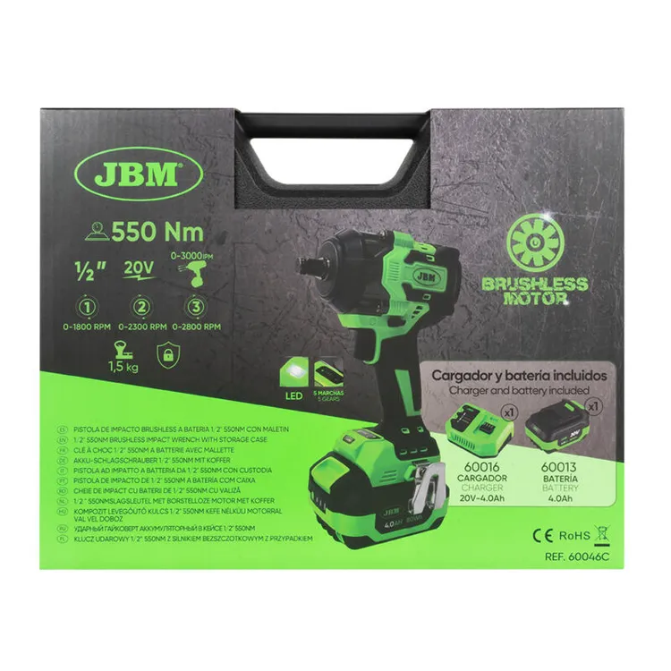 PISTOLA IMPACTO 1/2" BATERIA 800NM JBM