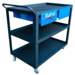 CARRO DE 3 PRATELEIRAS COM RODAS 2 GAVETAS RAVIOL