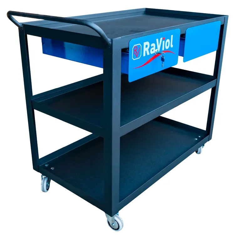 CARRO DE 3 PRATELEIRAS COM RODAS 2 GAVETAS RAVIOL CARRO DE 3 PRATELEIRAS COM RODAS 2 GAVETAS RAVIOL