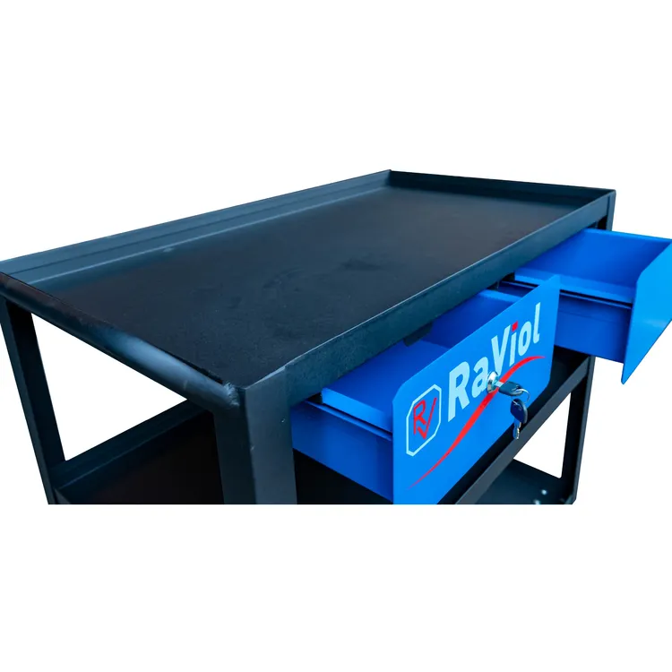 CARRO DE 3 PRATELEIRAS COM RODAS 2 GAVETAS RAVIOL