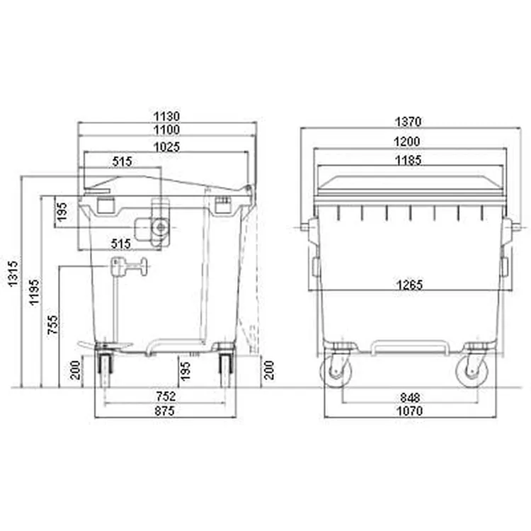 CONTENTOR LIXO 1000LT ND CONTENTOR LIXO 1000LT ND