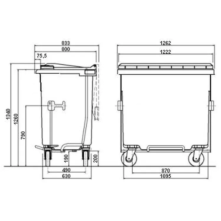 CONTENTOR LIXO AZUL 800 LT ND