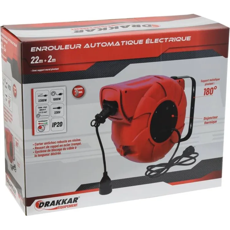 ENROLADOR ELÉTRICO AUTOMÁTICO 22M 230V DRAKKAR
