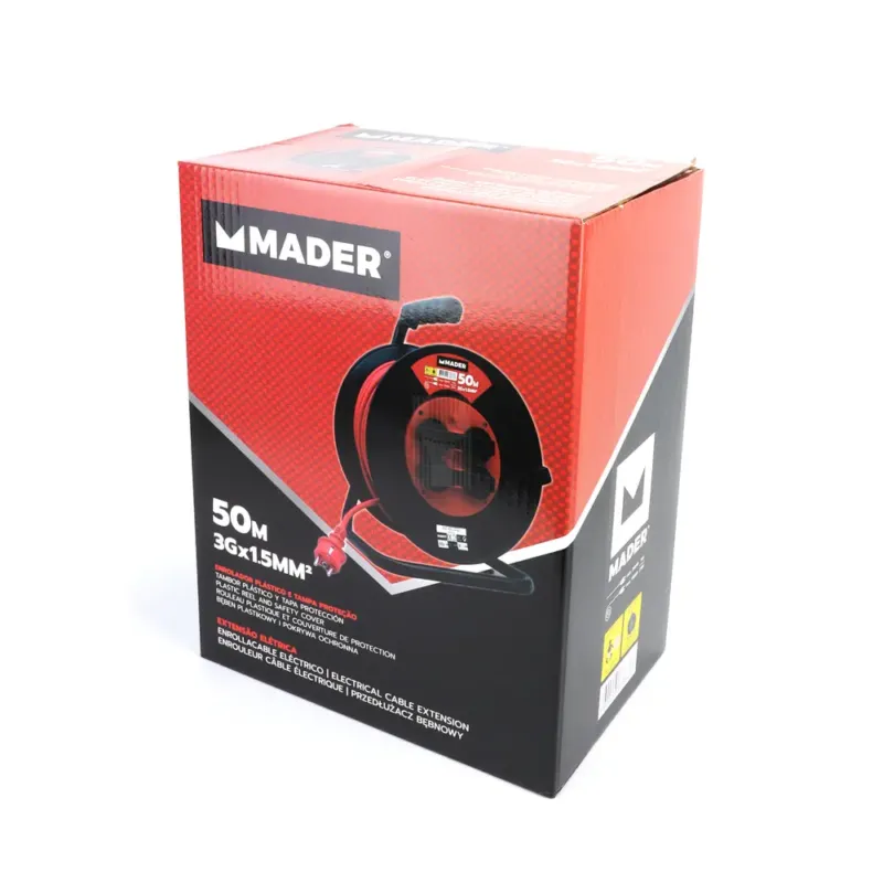 EXTENSÃO ELÉTRICA ENROLADOR PLÁSTICO 50M MADER