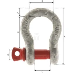 MANILHA DE ARCO Ø19MM 3,25T GRADE 80 IDMAT