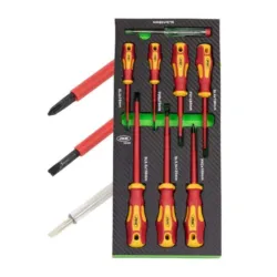 SET DE 8 CHAVES DE FENDA ISOLADAS VDE EM MÓDULO EVA FIBRA DE CARBONO