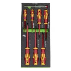 SET DE 8 CHAVES DE FENDA ISOLADAS VDE EM MÓDULO EVA FIBRA DE CARBONO