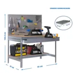 BANCADA DE TRABALHO BT-2 BOX CINZA C/ GAVETA SIMON RACK