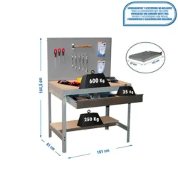 BANCADA DE TRABALHO BT2 BOX 1440X1500X750 CINZA