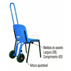 Carrinho para Transporte de Cadeiras ND 75kg 380x440x1320mm