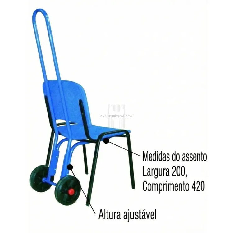 Carrinho para Transporte de Cadeiras ND 75kg 380x440x1320mm