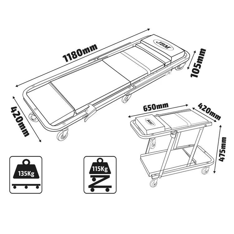 ESTRADO DE MECÂNICO DOBRÁVEL JBM