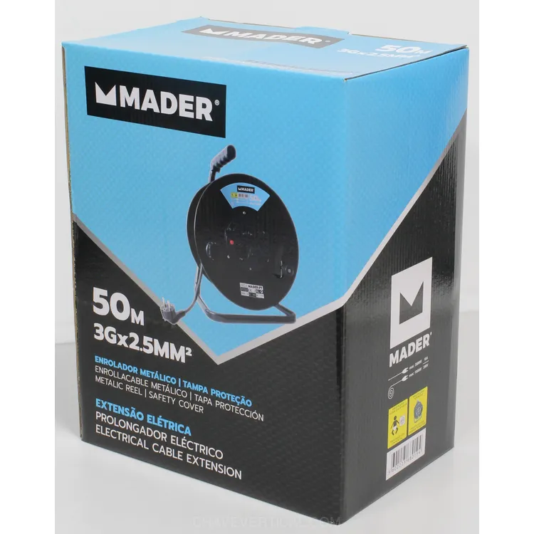 EXTENSÃO ELÉCTRICA COM ENROLADOR 50M MADER