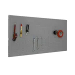 PAINEL DE PAREDE PERFUR. 900X400 CINZA C/8 GANCHOS