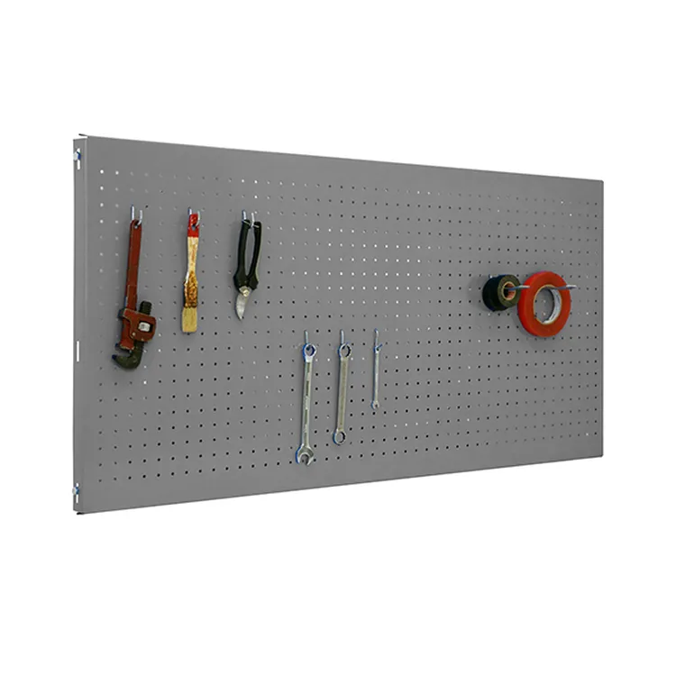 PAINEL DE PAREDE PERFUR. 900X400 CINZA C/8 GANCHOS