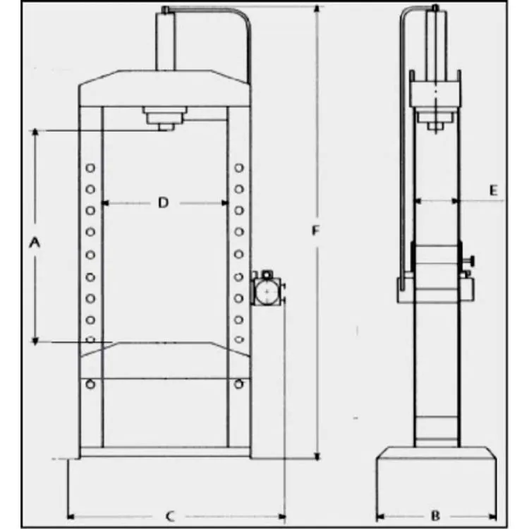 PRENSA ELECTRO-HIDRÁULICA COM HID. AMOVÍVEL 15 TON