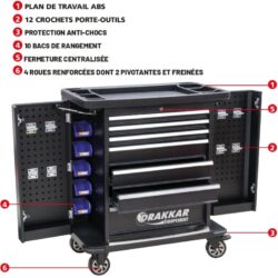 CARRO FERRAMENTAS 7 GAVETAS 2 PORTAS DRAKKAR