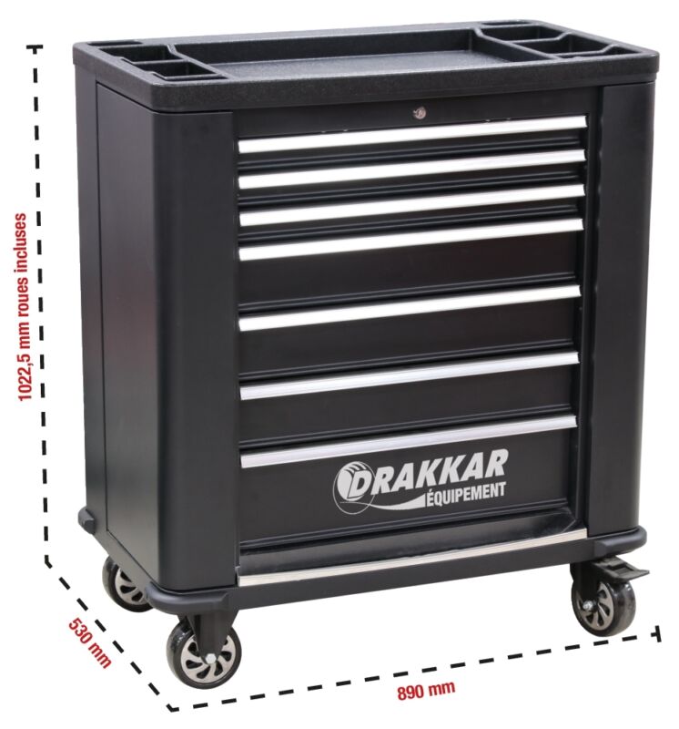 CARRO FERRAMENTAS 7 GAVETAS 2 PORTAS DRAKKAR