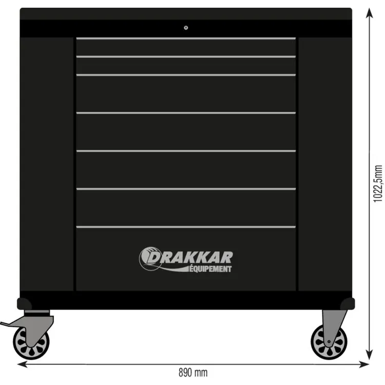 Carro de Ferramentas TNV Drakkar 7 Gavetas 2 Portas Laterais 215kg