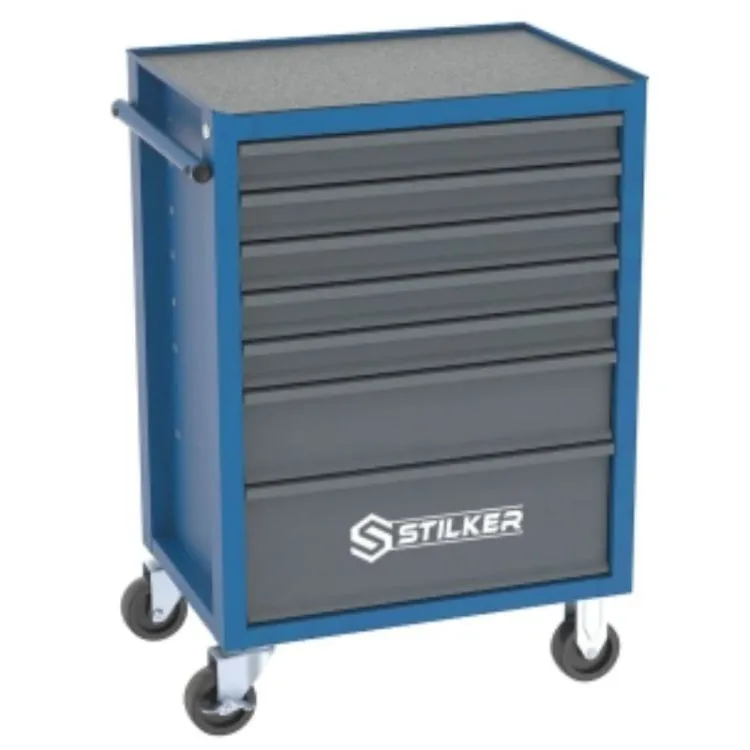 CARRO FERRAMENTAS VAZIO 7 GAVETAS AZUL/CINZA