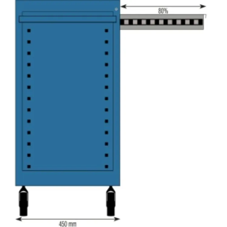 CARRO FERRAMENTAS VAZIO 7 GAVETAS AZUL/CINZA