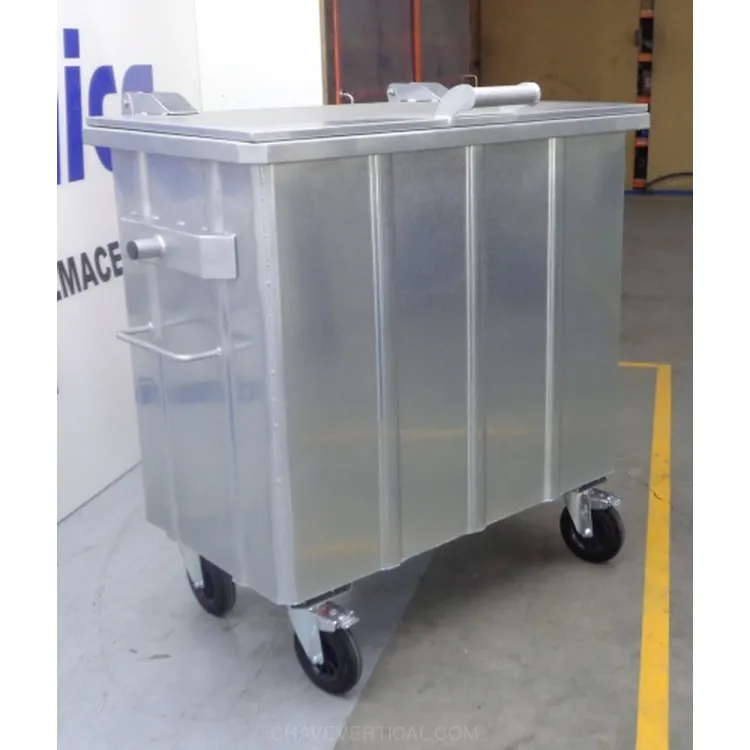 CONTENTOR LIXO 800LT GALVANIZADO