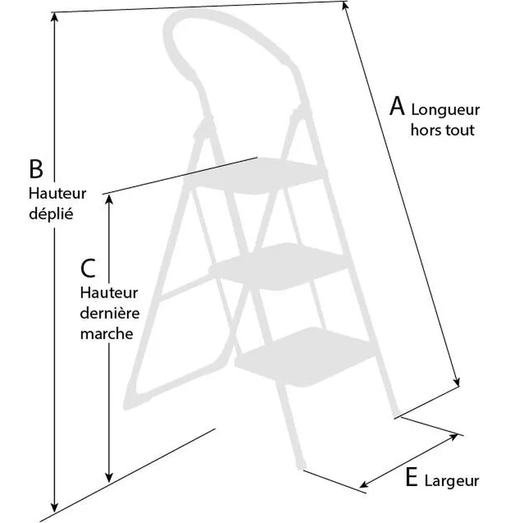 ESCADOTE 3 DEGRAUS ALUMÍNIO/AÇO 150KG STILKER