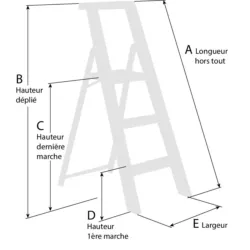 ESCADOTE 3 DEGRAUS COM TABULEIRO 150KG DRAKKAR