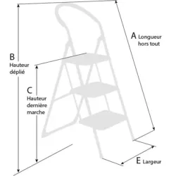 ESCADOTE 4 DEGRAUS ALUMÍNIO/AÇO 150KG STILKER