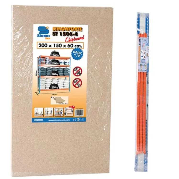 ESTANTE METÁLICA CHIPBOARD 2000X1500X600 AZUL/LARANJA