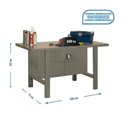 Armário Metálico SIMONWORK BTL6 1500 Cinzento 830x1500x730 mm