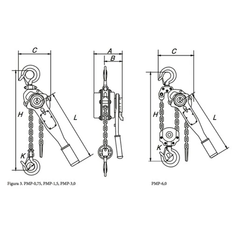 DIFERENCIAL MANUAL DE ALAVANCA 1.5 M 6 T GAYNER