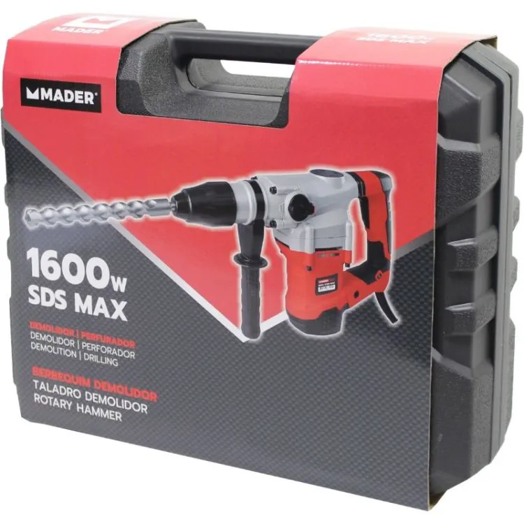 BERBEQUIM MARTELO DEMOLIDOR PERFURADOR 2F 1600W SDS MAX MADER