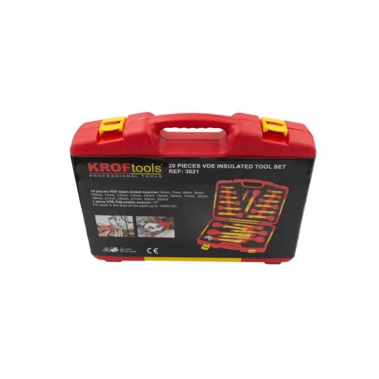 JOGO CHAVES BOCA E INGLESA ISOLADAS VDE 20PCS KROFTOOLS