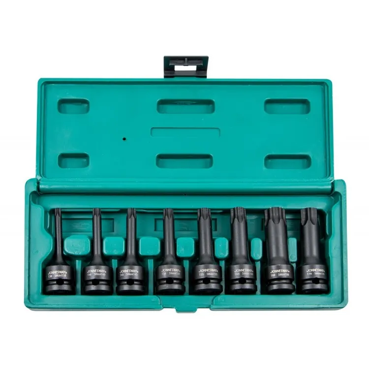 JOGO DE 8 CHAVES DE CAIXA COM PONTA MACHO TORX DE IMPACTO 1/2” JOGO DE 8 CHAVES DE CAIXA COM PONTA MACHO TORX DE IMPACTO 1/2”