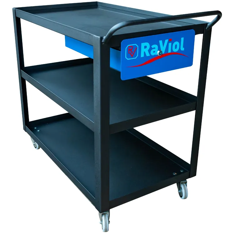 CARRO DE 3 PRATELEIRAS COM RODAS E GAVETA RAVIOL