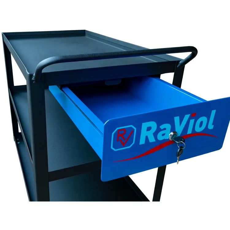 CARRO DE 3 PRATELEIRAS COM RODAS E GAVETA RAVIOL