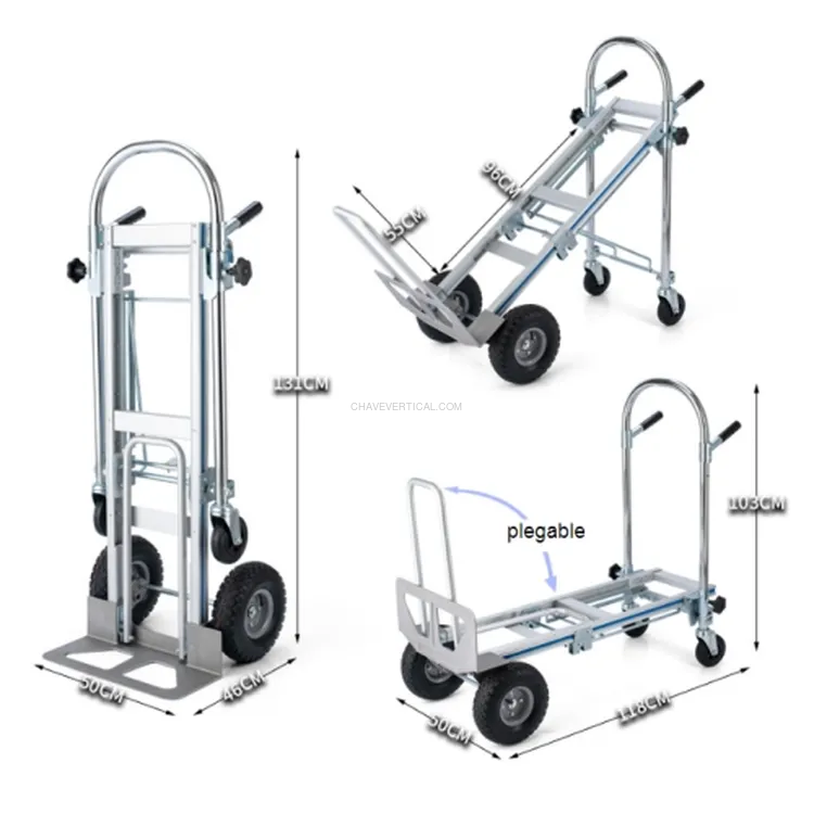 CARRO-PLATAFORMA ALUMÍNIO 300KG 3 POSIÇÕES ND