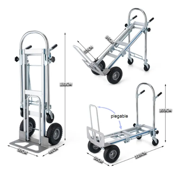 CARRO-PLATAFORMA ALUMÍNIO 300KG 3 POSIÇÕES ND