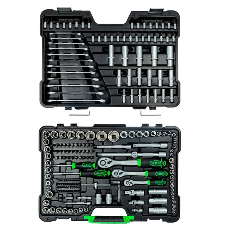 MALETA 216 PEÇAS CHAVES-CAIXA 1/4-3/8-1/2 ZINCADA JBM