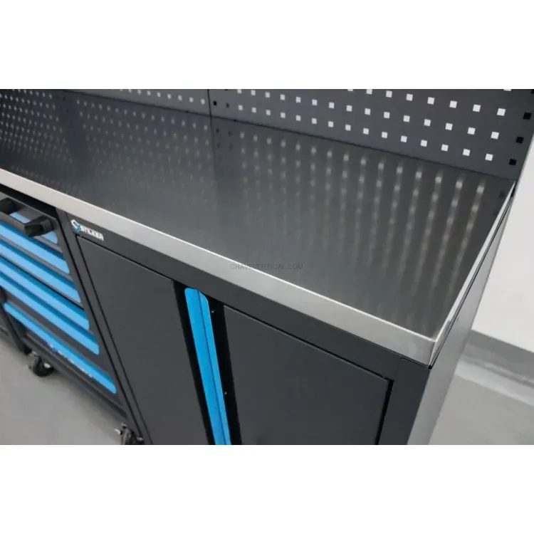 Mobiliário de Oficina 4 Elementos STILKER Tampo Inox 38mm 247 Ferramentas